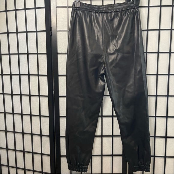 ZARA Women’s Faux Leather Black Joggers Small - Picture 2 of 8
